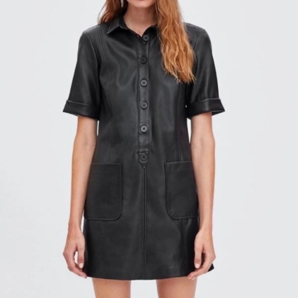 Zara leather mini dress